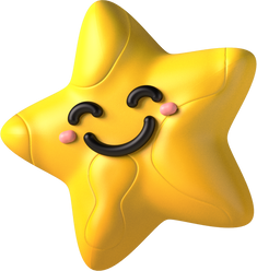 3D Smiling Star Character